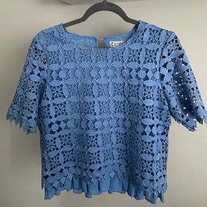 Nordstrom Blue Eyelet Blouse